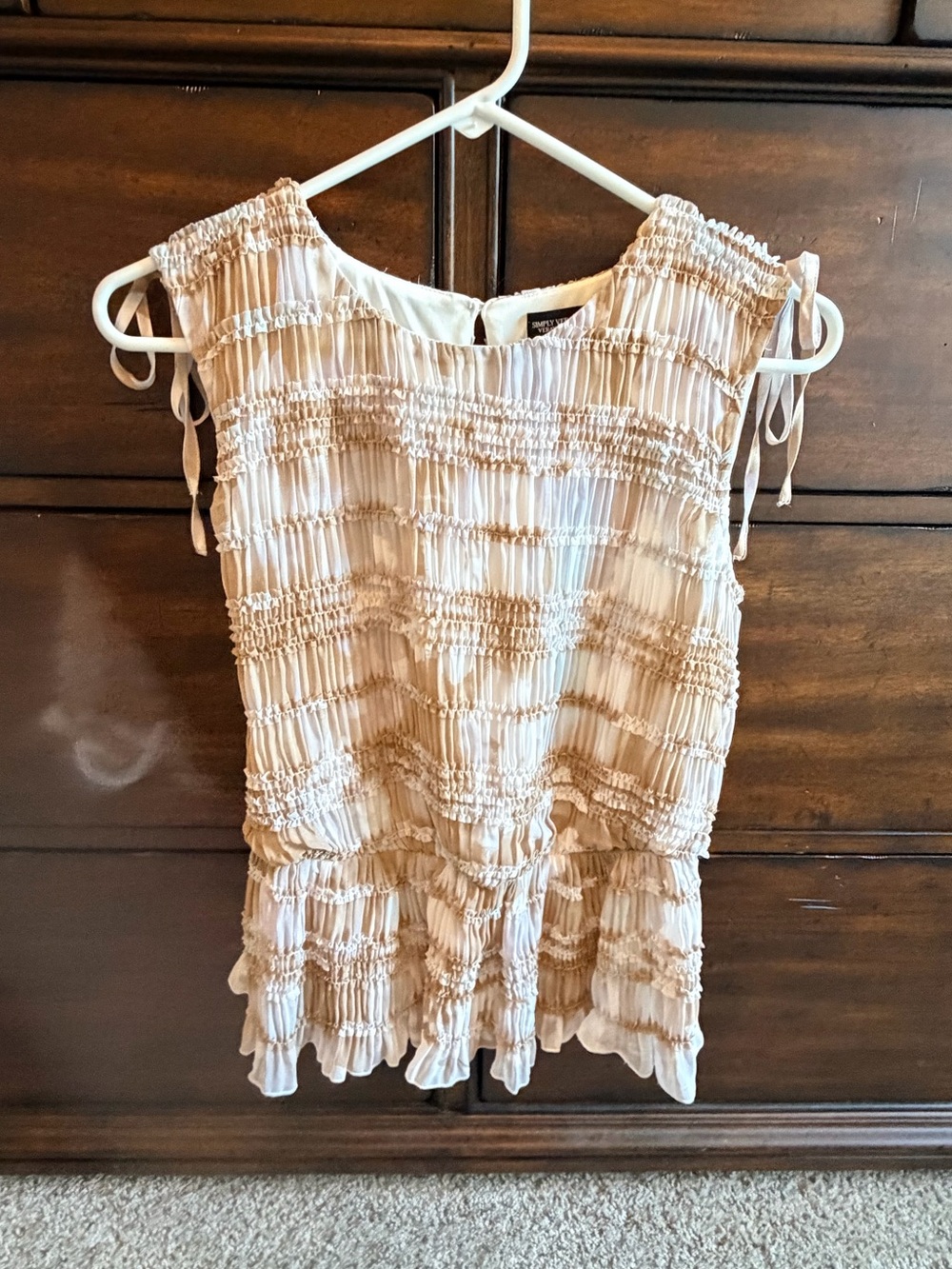 Simply Vera Vera Wang Lavender and Taupe Ruffle Chemise Top